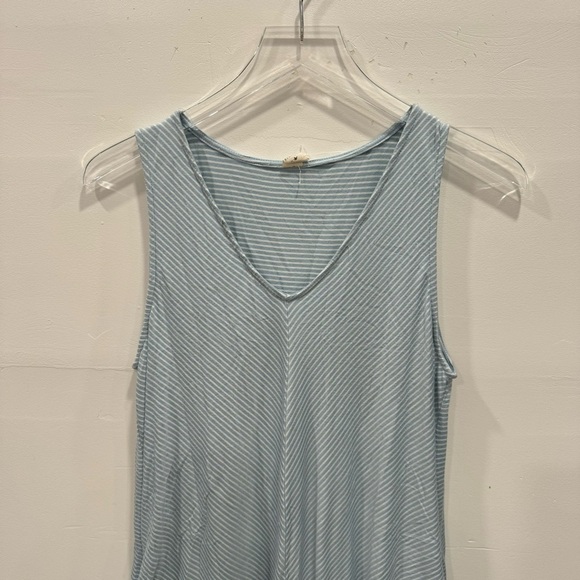 Lazy Sundays Striped Blue White Dress Sleeveless Made in USA Large - Picture 3 of 5